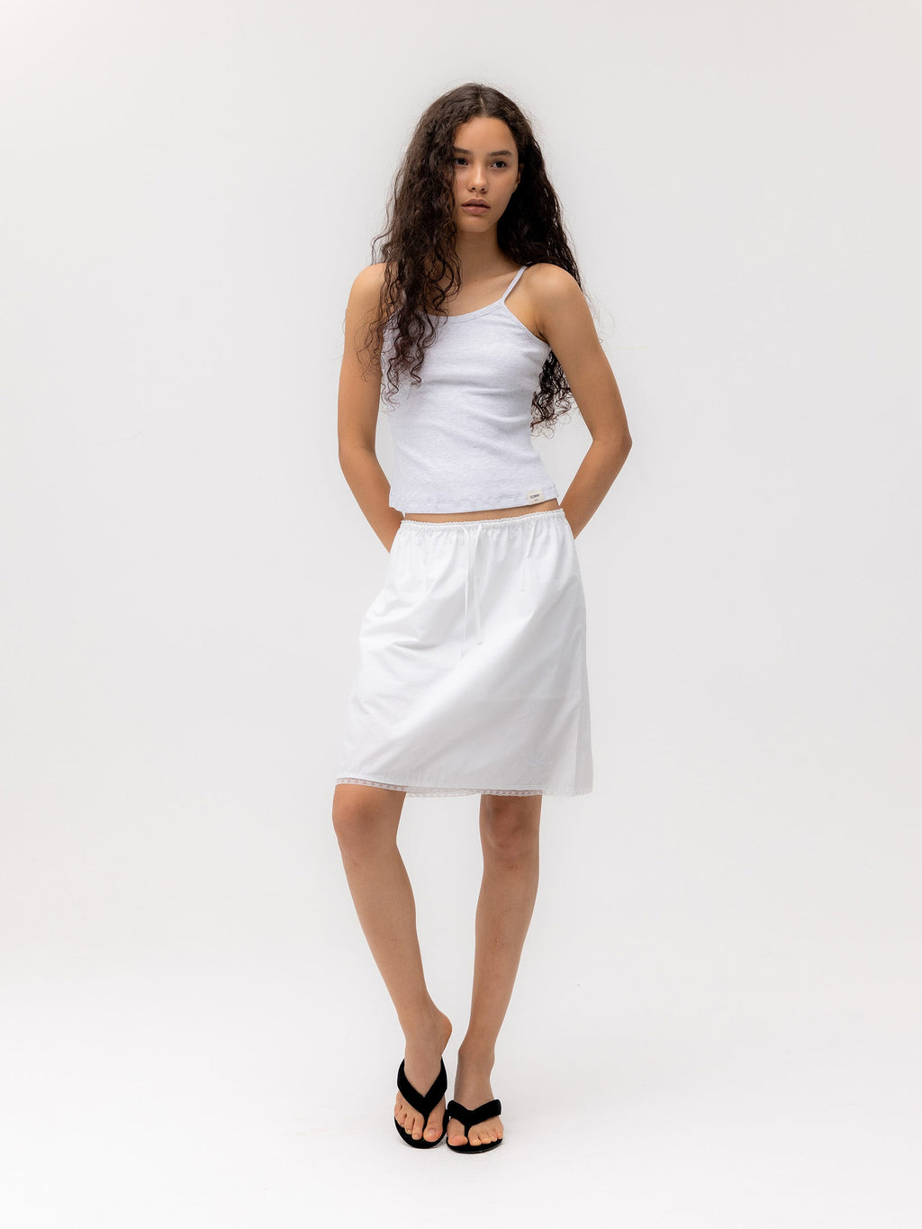 G CLASSIC LACE-UP MIDI SKIRT