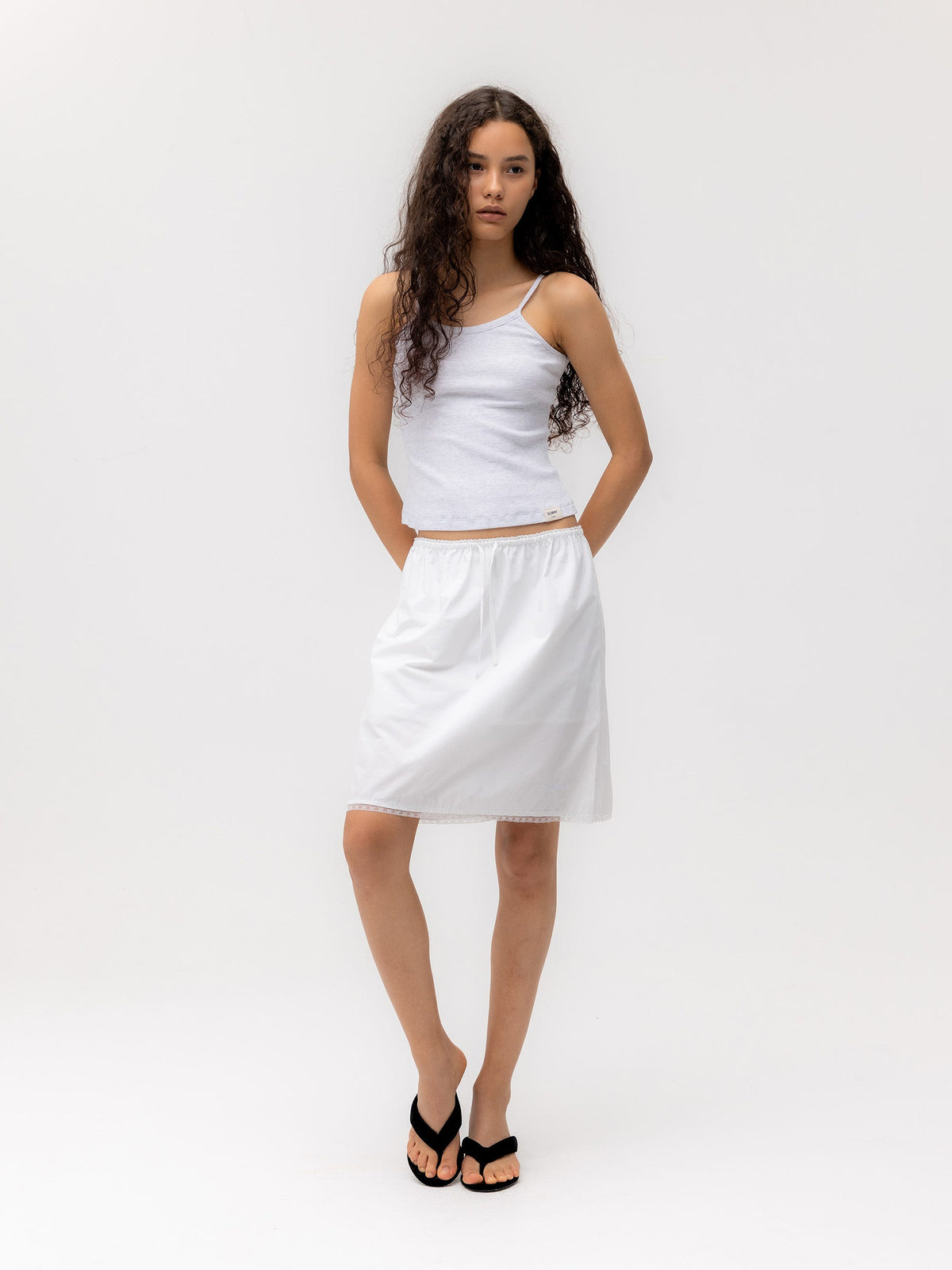 G CLASSIC LACE-UP MIDI SKIRT