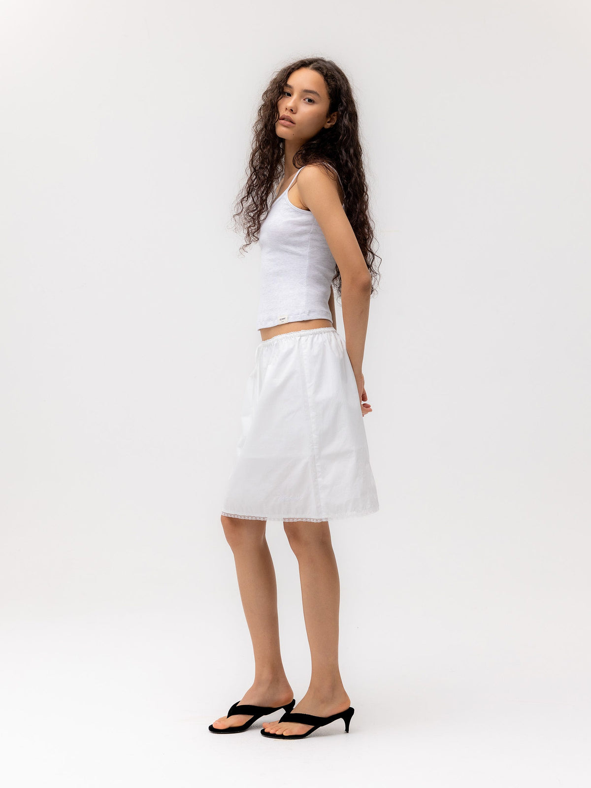 G CLASSIC LACE-UP MIDI SKIRT