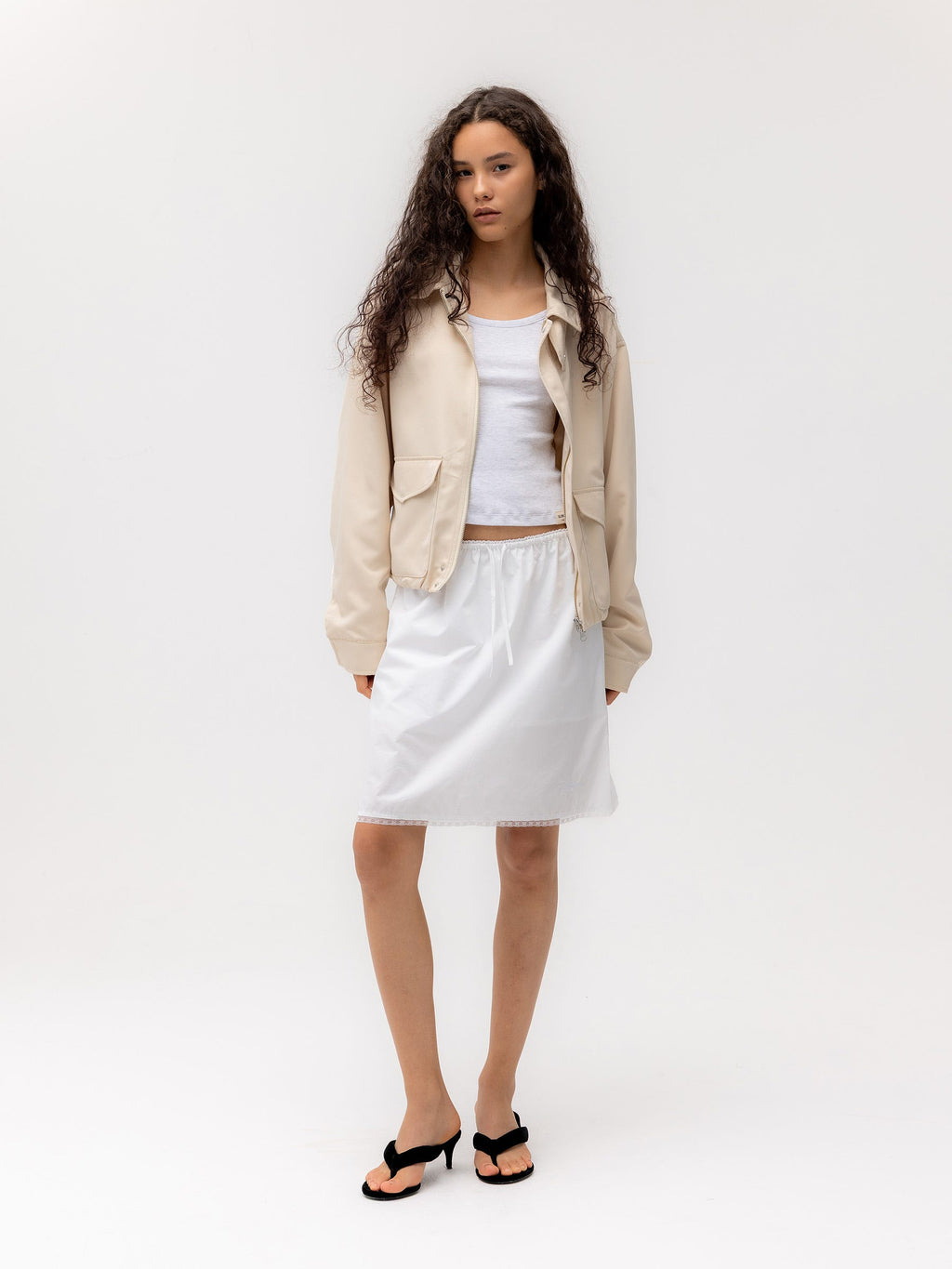 G CLASSIC LACE-UP MIDI SKIRT