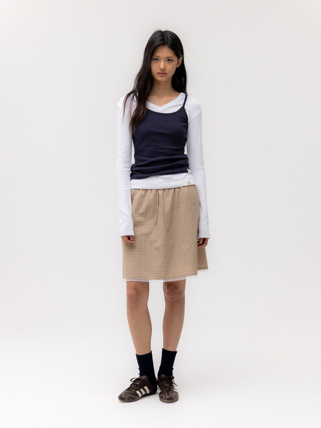 G CLASSIC LACE-UP MIDI SKIRT