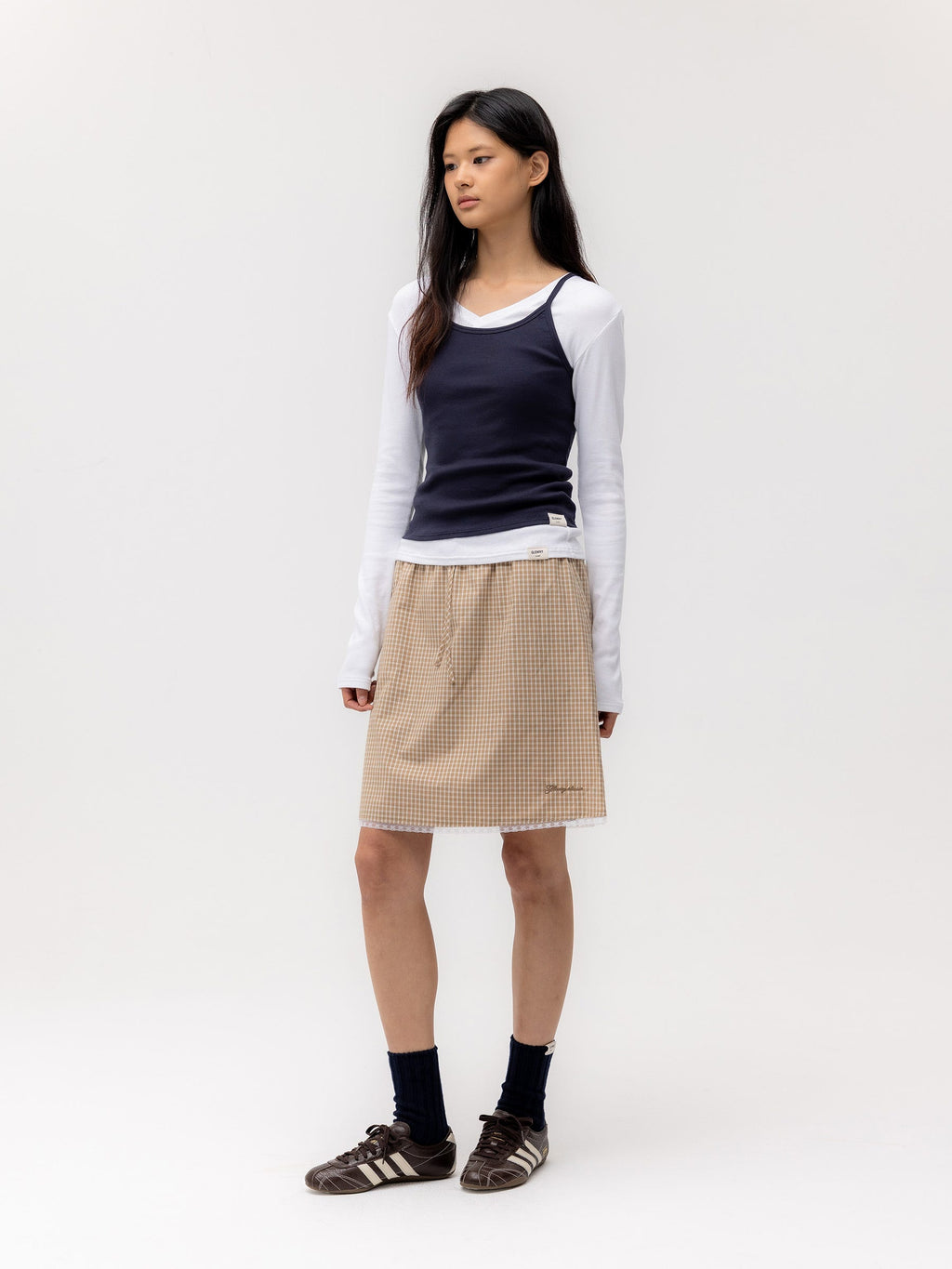G CLASSIC LACE-UP MIDI SKIRT