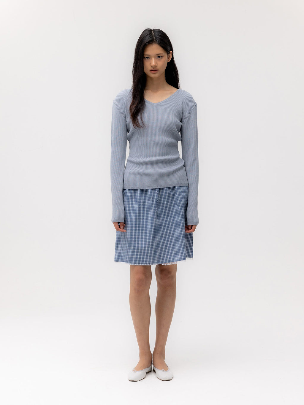 G CLASSIC LACE-UP MIDI SKIRT