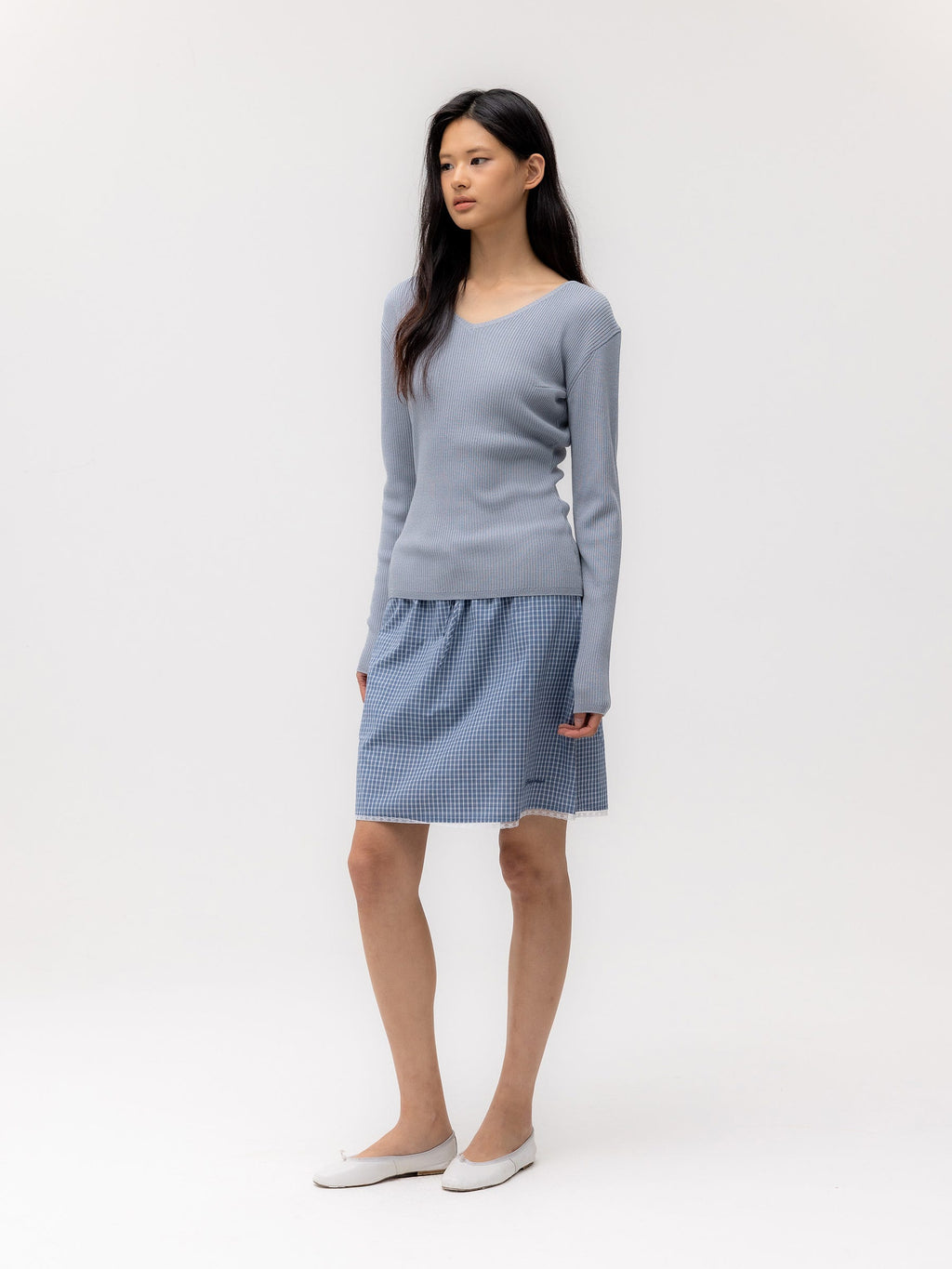 G CLASSIC LACE-UP MIDI SKIRT