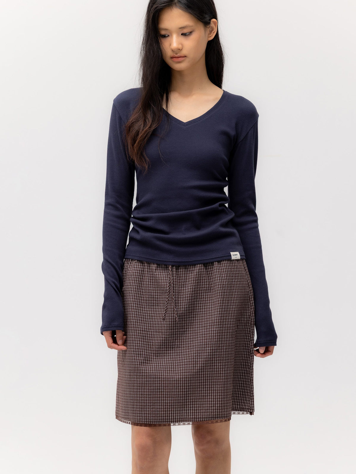 G CLASSIC LACE-UP MIDI SKIRT