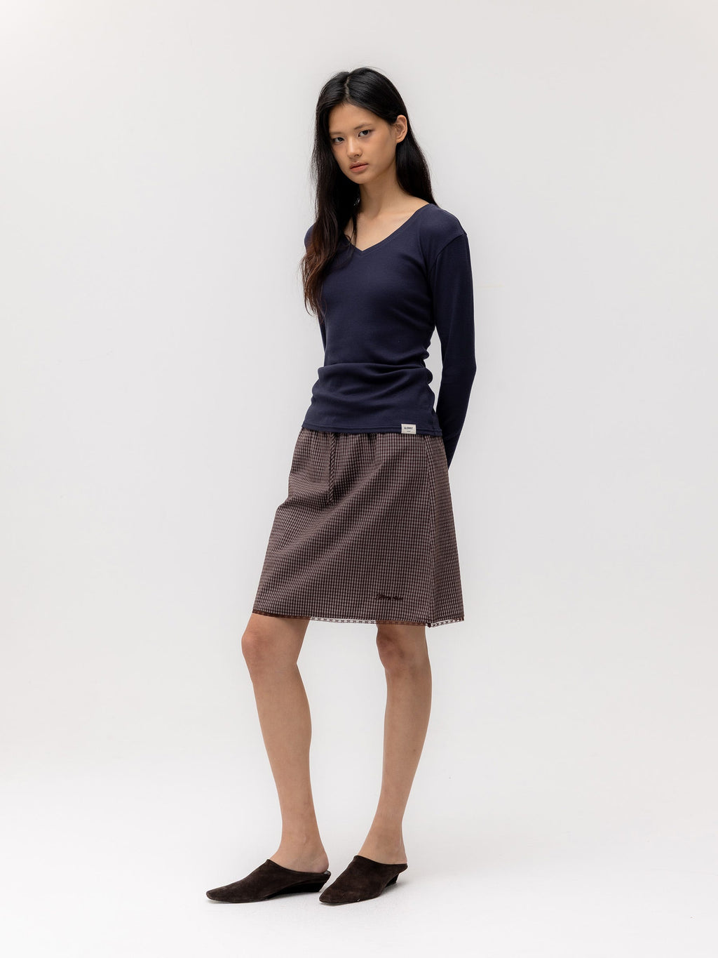 G CLASSIC LACE-UP MIDI SKIRT
