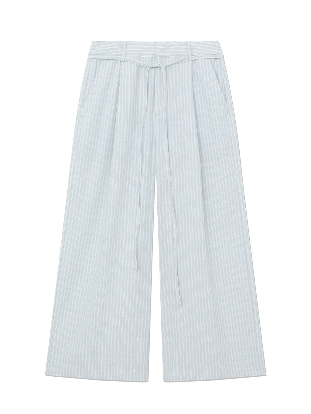 G BELTED LINEN WIDE PANTS