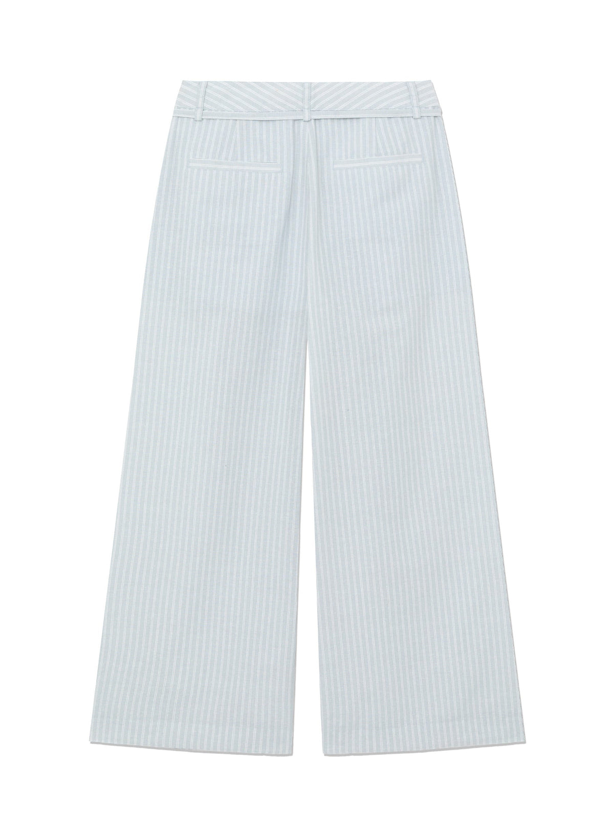 G BELTED LINEN WIDE PANTS
