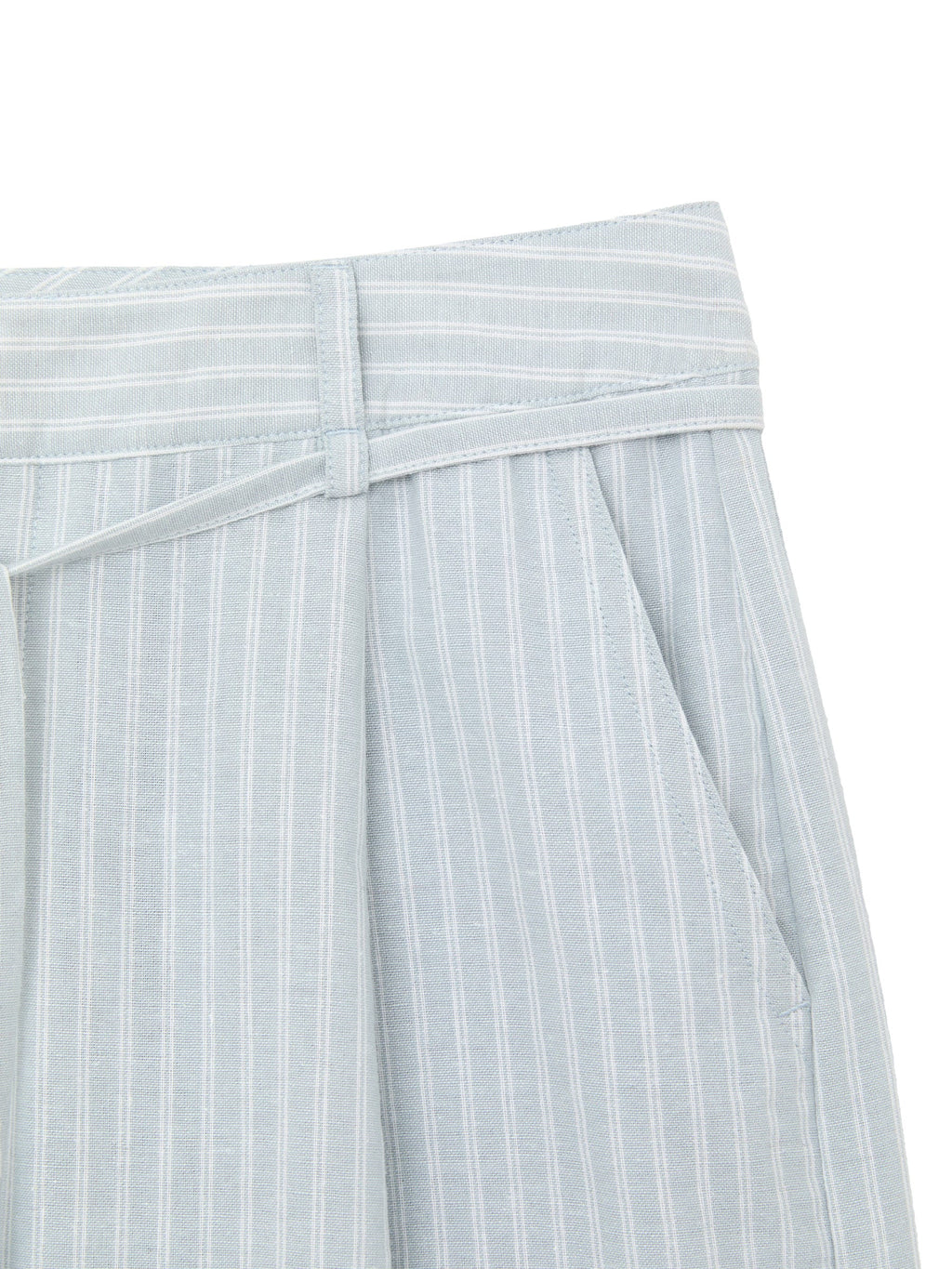 G BELTED LINEN WIDE PANTS