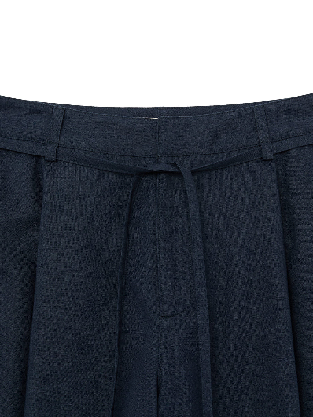 G BELTED LINEN WIDE PANTS