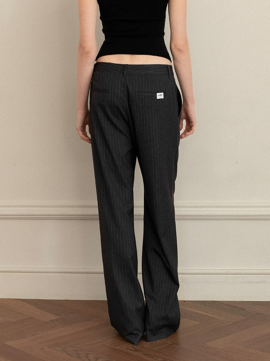 G GENTLE WIDE LEG PINSTRIPE PANTS