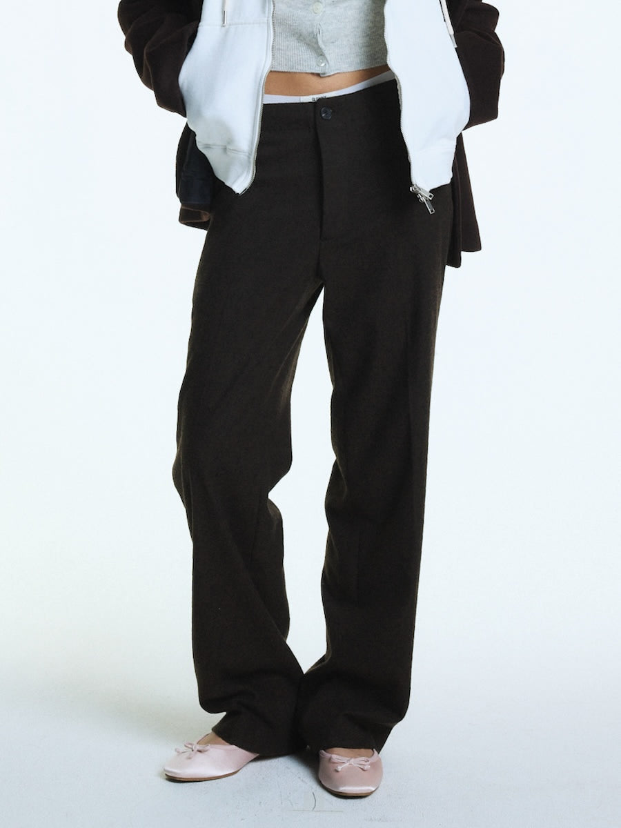 G STRAIGHT WOOL PANTS