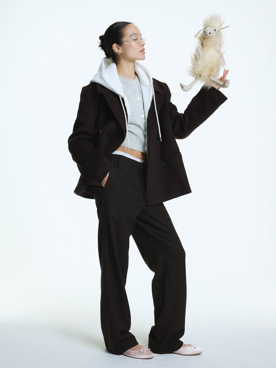 G STRAIGHT WOOL PANTS
