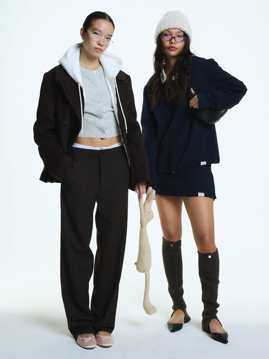 G STRAIGHT WOOL PANTS