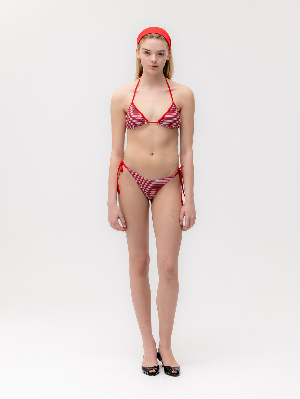 G ENCORE STRIPE BIKINI TOP