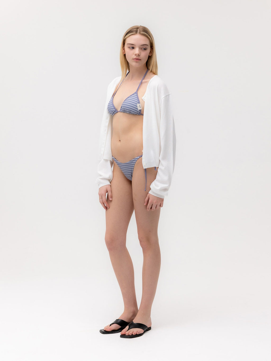 G ENCORE STRIPE BIKINI TOP