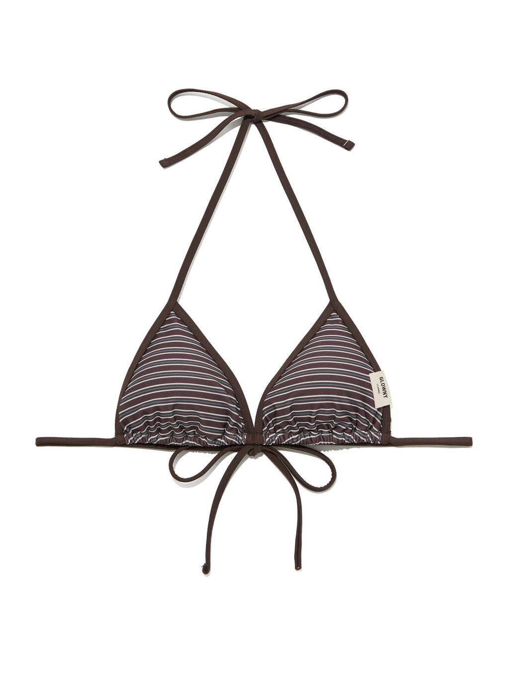 G ENCORE STRIPE BIKINI TOP