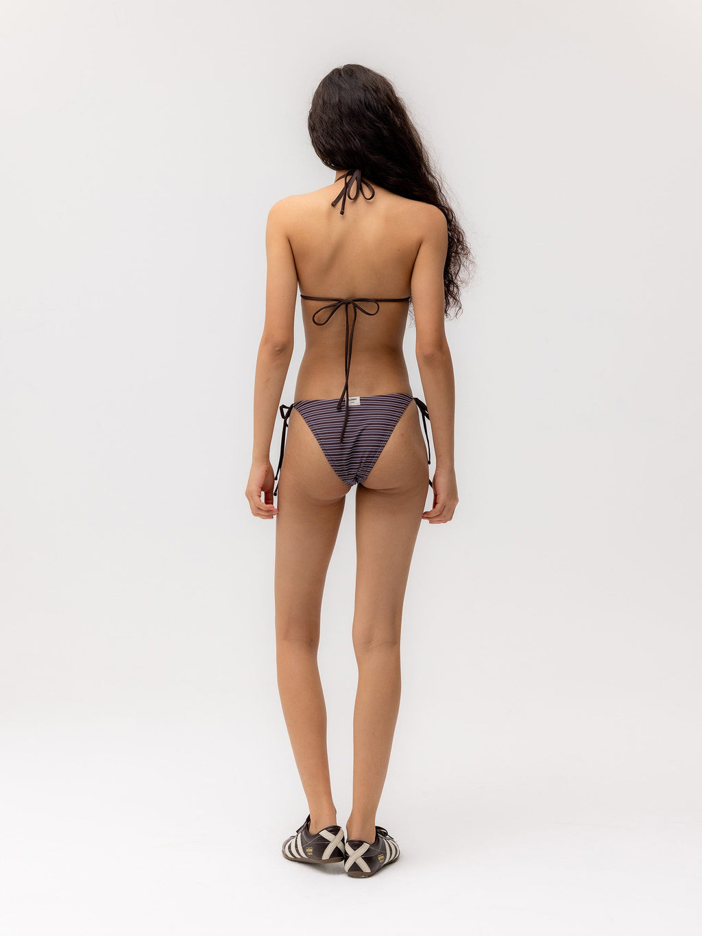 G ENCORE STRIPE BIKINI TOP