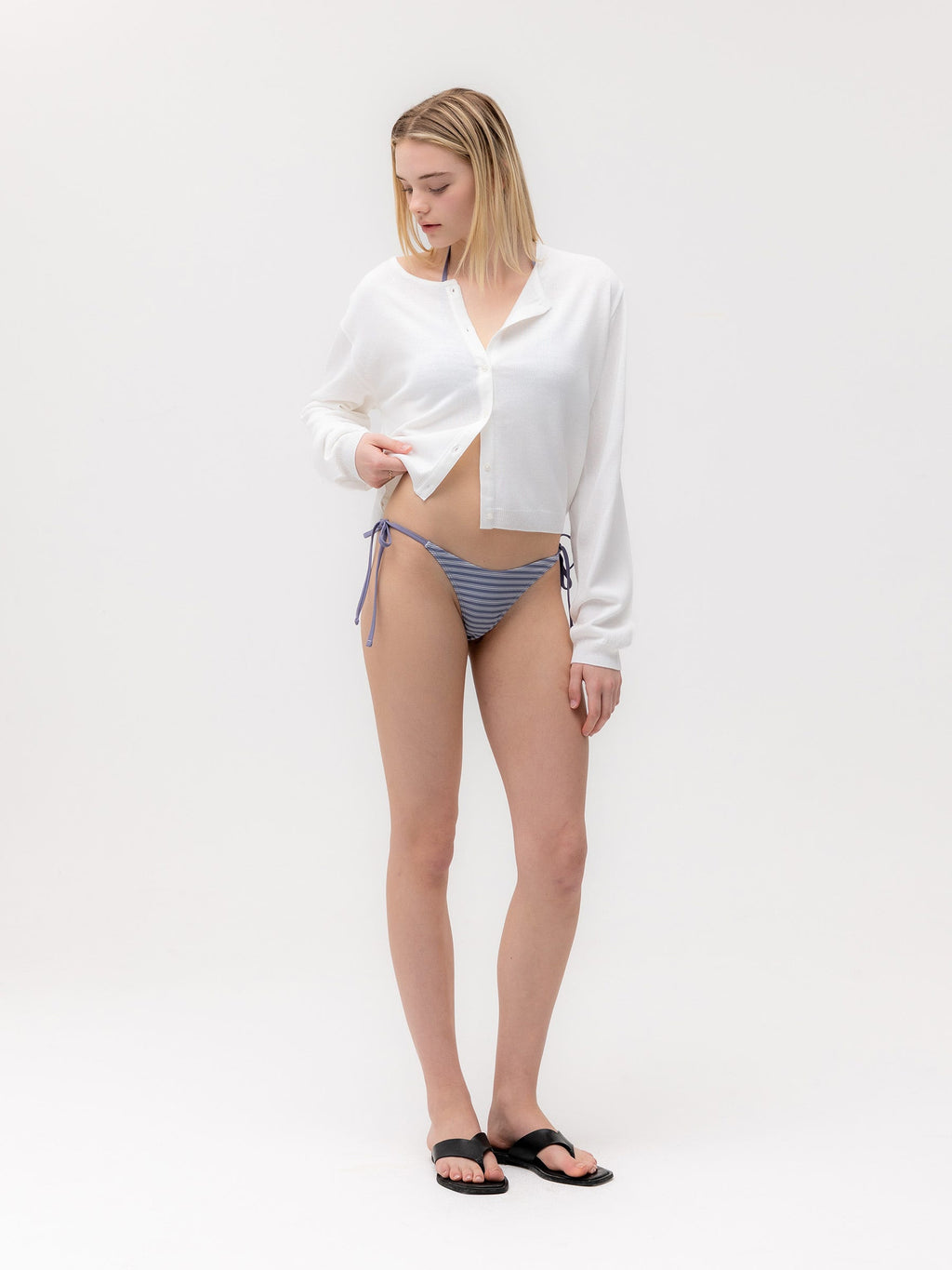 G ENCORE STRIPE BIKINI BOTTOM