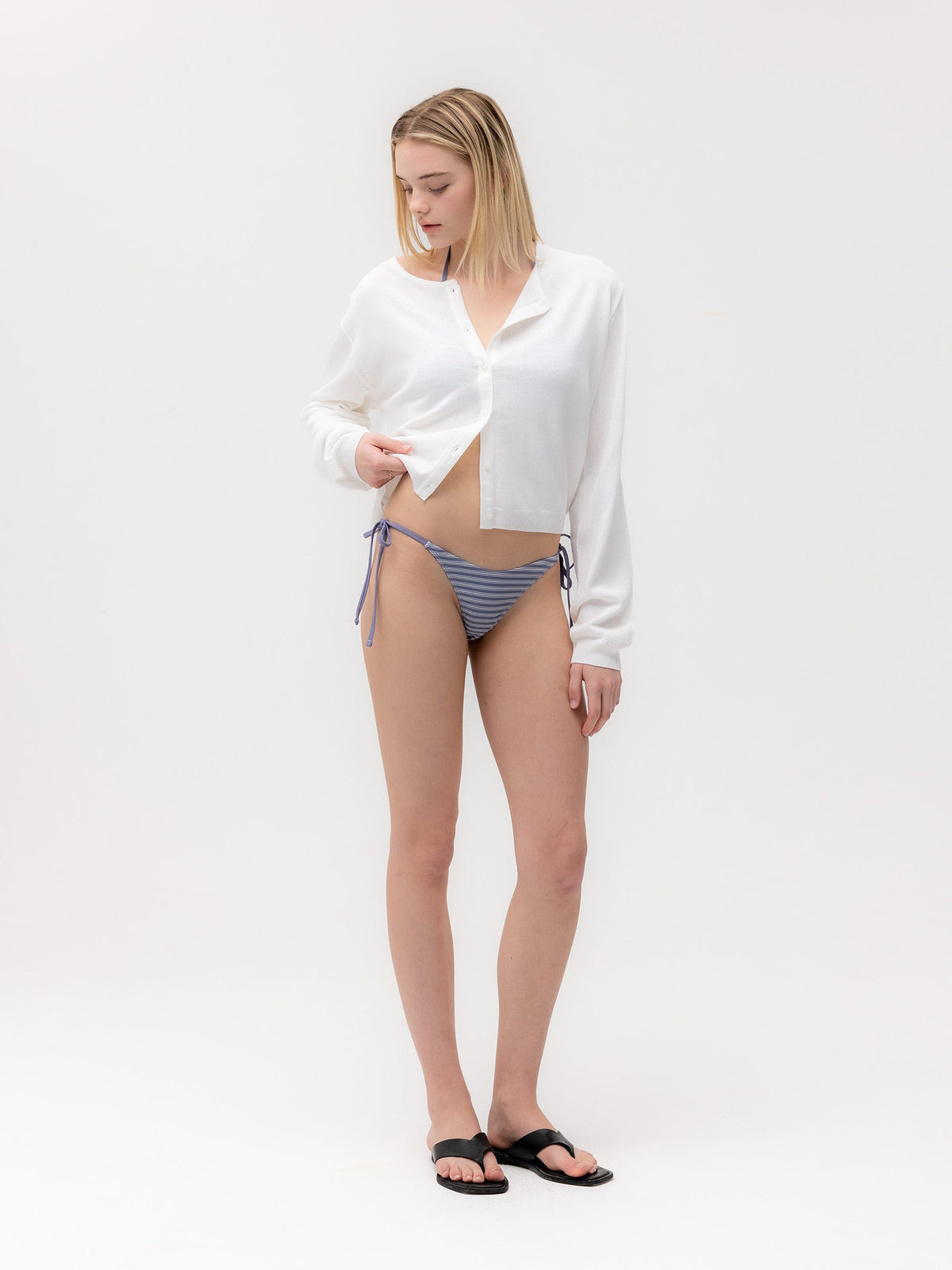 G ENCORE STRIPE BIKINI BOTTOM